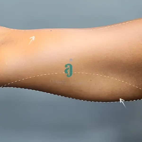 Before brachioplasty / arm lift case 02 arm view at AJ Plastic Surgery Centre